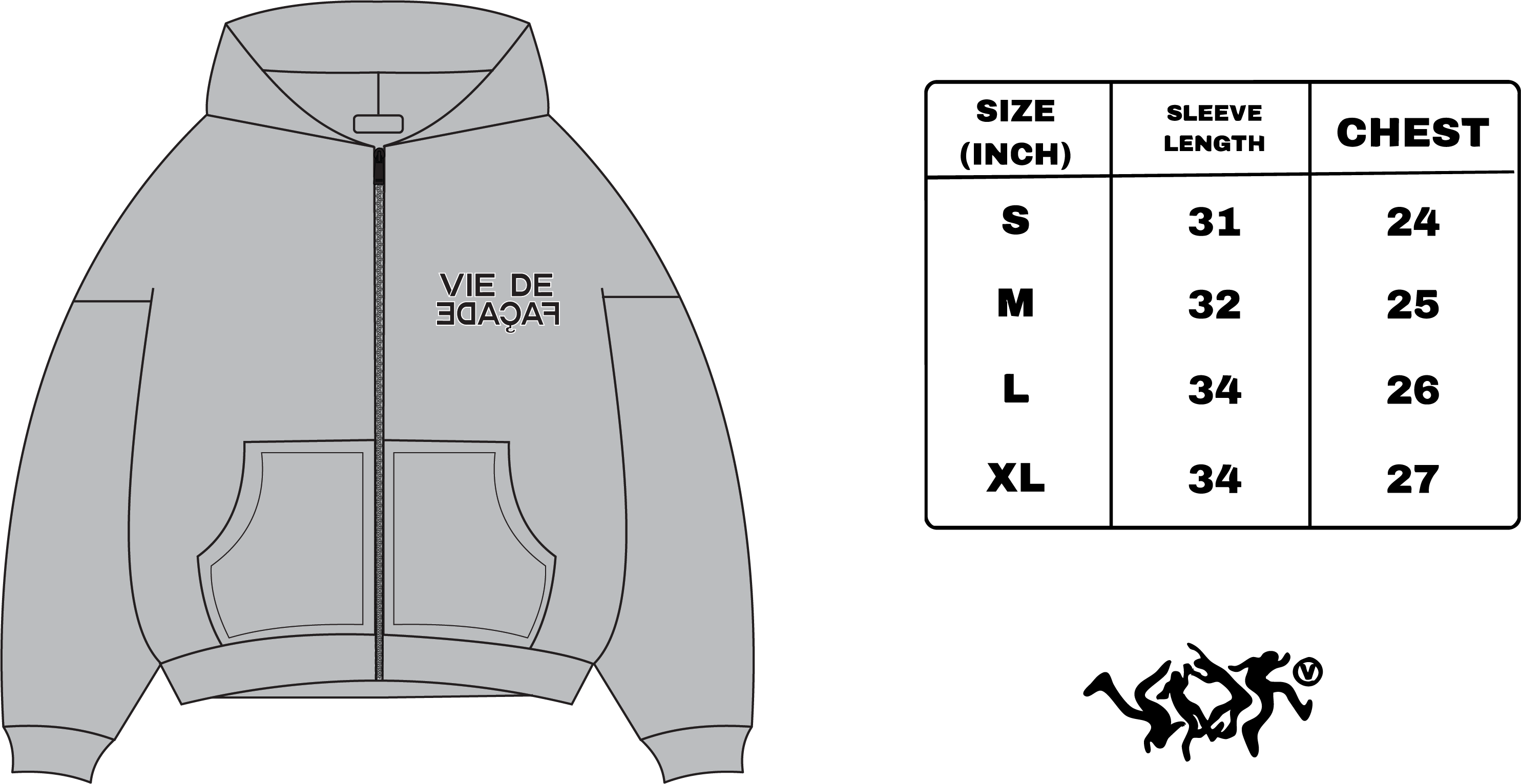 VDFAÇADE ZIPPER (BLACKOUT)